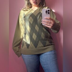 DC skater grunge y2k argyle logo sweater